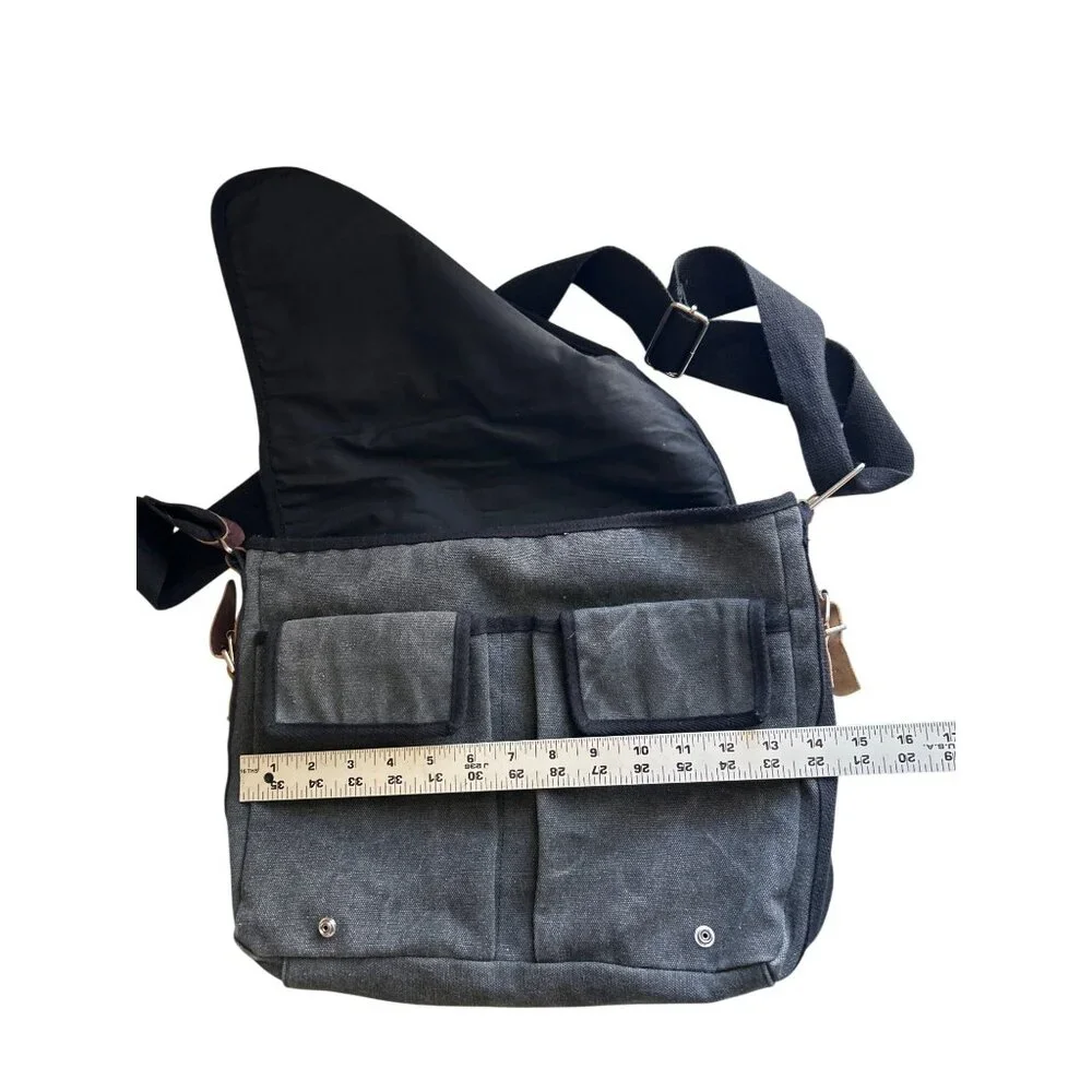 Universal Studios Canvas Messenger Bag With Adjustable Strap & Leather Accents